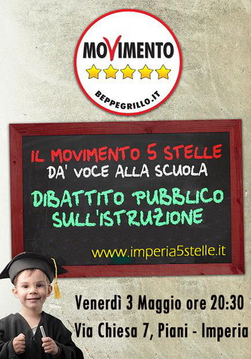 Imperia. venerdì prossimo un incontro del MoVimento 5 Stelle sui temi della scuola Imperia. venerdì prossimo un incontro del MoVimento 5 Stelle sui temi della scuola