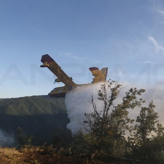 Incendi a Olivetta San Michele e Rezzo: all'alba è ripreso il lavoro di elicotteri e Canadair
