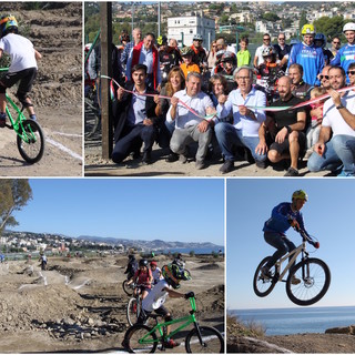 Salti, dossi, evoluzioni sullo sterrato a due passi dal mare. Sanremo ha il suo 'Pump track', Biancheri: “Un grande progetto con piccole risorse” (foto e video)