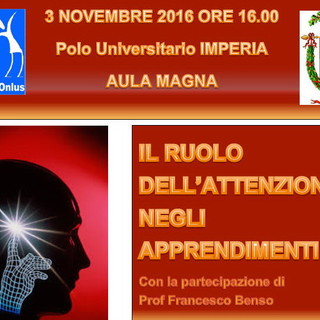 Imperia: il 3 novembre incontro all'Università sul tema ‘Il ruolo dell’attenzione negli apprendimenti’