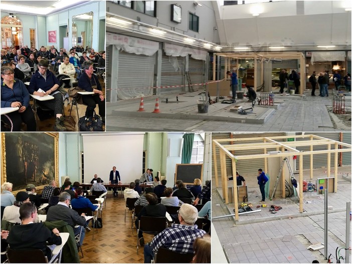 L'incontro di oggi nella Sala degli Specchi e i lavori all'interno dell'Annonario