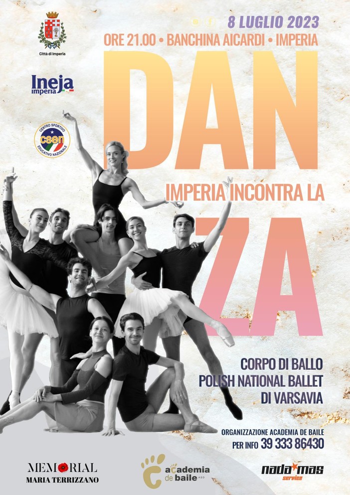 L'imperiese Antonio Lanzo con il Polish National Ballet di Varsavia in Banchina Aicardi L'imperiese Antonio Lanzo con il Polish National Ballet di Varsavia in Banchina Aicardi