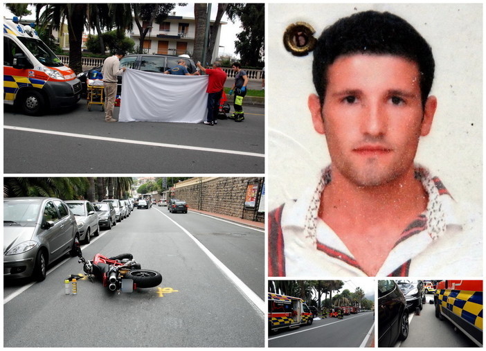 Ospedaletti: Francesco Picca, cuoco di 23 anni muore cadendo dalla moto in corso Regina Margherita