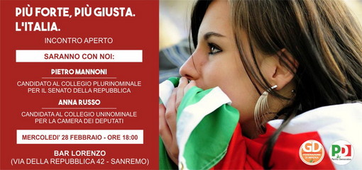 Elezioni politiche 2018: oggi pomeriggio a Sanremo un dibattito sulle proposte del Partito Democratico