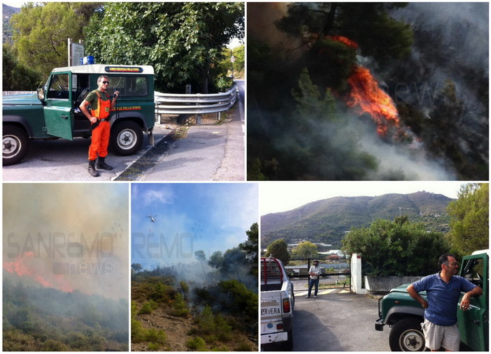 Ventimiglia: incendio di bosco e sterpaglie in frazione Porra, in azione VVF, Forestale e due elicotteri Ventimiglia: incendio di bosco e sterpaglie in frazione Porra, in azione VVF, Forestale e due elicotteri