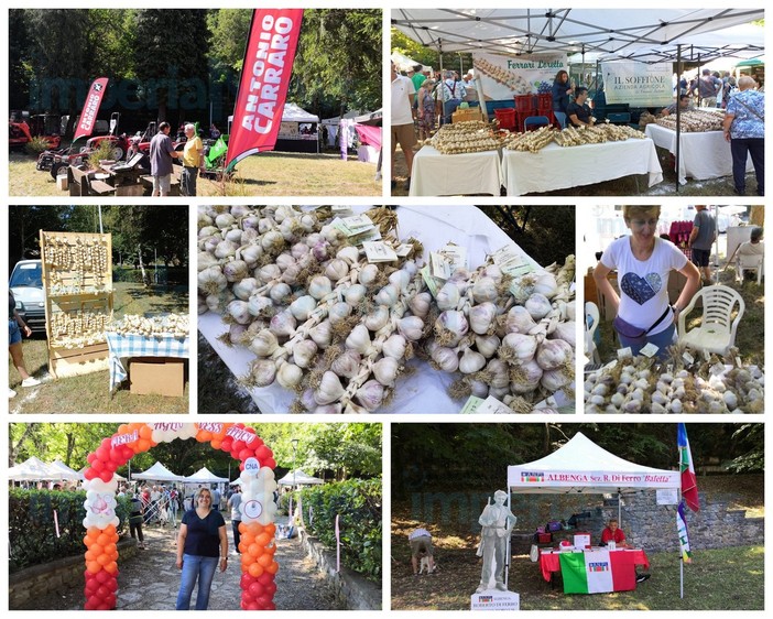 Vessalico: invasione di visitatori già di primo mattino alla 'Fiera dell'Aglio' che si svolge oggi e domani (Foto)