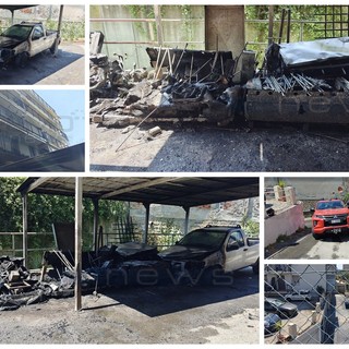 Sanremo: incendio ad un deposito rischia di estendersi ad una palazzina, intervento dei Vigili del Fuoco (Foto)