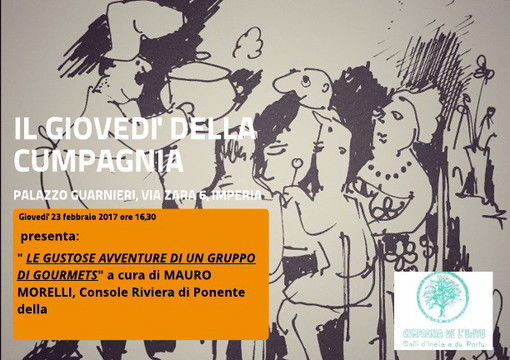 Imperia: domani pomeriggio un incontro organizzato dalla Compagnia dell'Ulivo sull'alta cucina