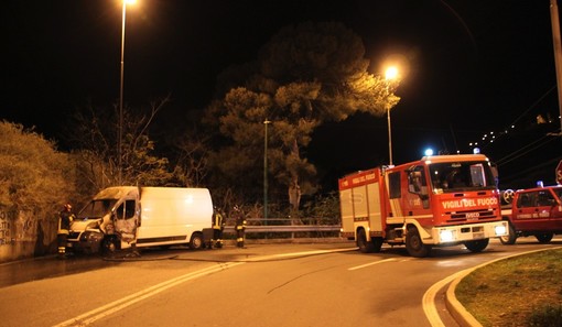 Il furgone era parcheggiato a bordo strada