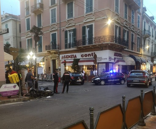 Bordighera: scontro auto-moto all'incrocio tra via Vittorio Emanuele e corso Italia