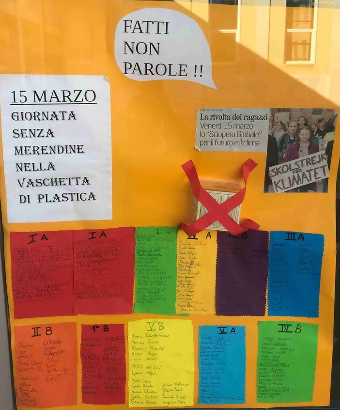 Gli alunni dell'Istituto 'N. Sauro' cercano di convincere gli studenti di Imperia a sostenere loro e Greta Thumberg a cui si sono ispirati Gli alunni dell'Istituto 'N. Sauro' cercano di convincere gli studenti di Imperia a sostenere loro e Greta Thumberg a cui si sono ispirati