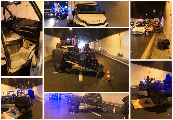 Sanremo: tamponamento in galleria sull'Aurelia Bis dopo Valle Armea, due feriti lievi e traffico rallentato (Foto)