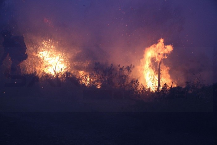 Ventimiglia: spento poco prima della mezzanotte l'incendio alla 'Curva del Gallo' in frazione Latte