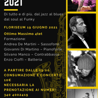 Sanremo: sabato al Floriseum di villa Ormond primo appuntamento con Jazzin' 2021