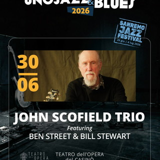 Sanremo, il mito del jazz John Scofield al Teatro del Casinò: una serata-evento con Ben Street e Bill Stewart