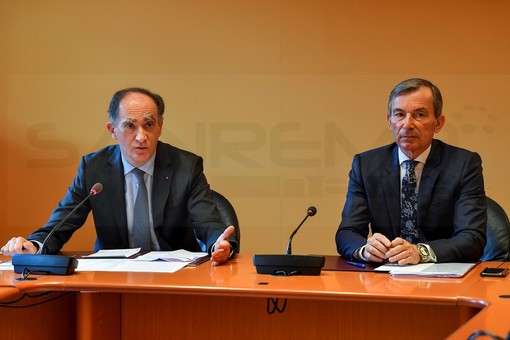 Jean Castellini e Didier Gamerdinger e, sotto, la riunione di ieri