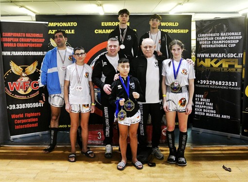 K1 e kickboxing, titoli europei e medaglie per il team Karate Fight Contact Ventimiglia