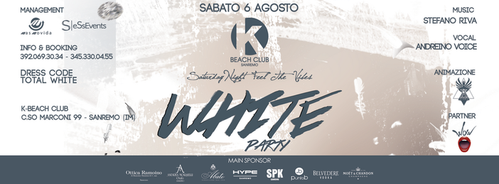 Sabato il K-Beach Club comincia il caldo mese di agosto con un classico: “White Party” a cura di Mas Movida &amp; EsSEvents
