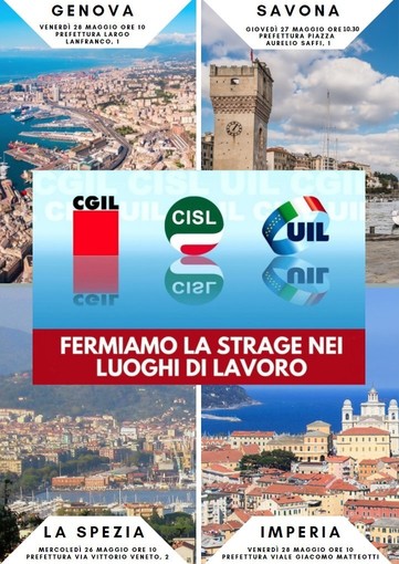 Imperia: venerdì presidio dei sindacati davanti alla Prefettura per dire "Basta alle morti sul lavoro"