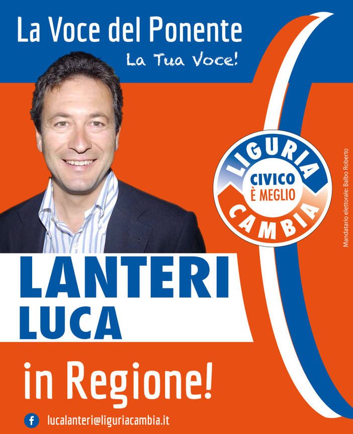 #ElezioniRegionali2015: Luca Lanteri (Liguria Cambia) dà il via alla sua campagna elettorale