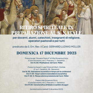 Sanremo: ritiro e cena di Natale con l’Istituto Teologico Pio XI