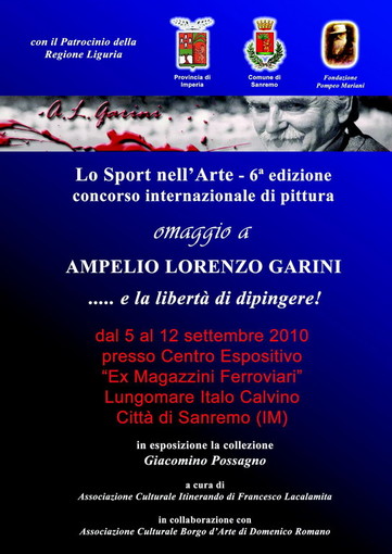 Sanremo: da domenica prossima il concorso internazionale 'Lo Sport nell'Arte'