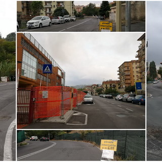 Imperia: messa in sicurezza del rio Artallo, da stamattina problemi al traffico in via Acquarone, per ora strada aperta (Foto)