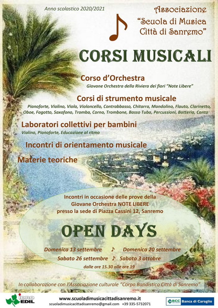 Si apre con le prove d’Orchestra l’anno scolastico dell’Associazione 'Scuola di Musica Città di Sanremo'