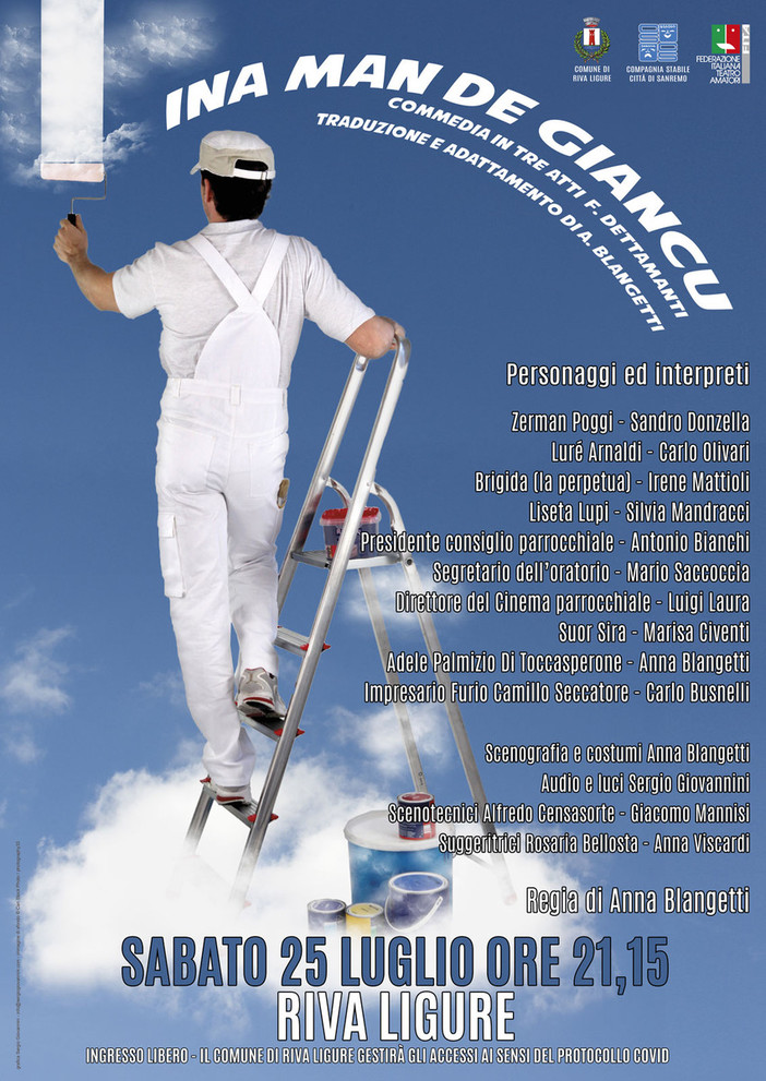 Riva Ligure: domani lo spettacolo teatrale "Ina man de giancu" con la Compagnia Stabile Città di Sanremo