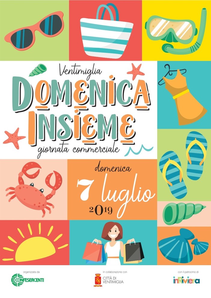 A Ventimiglia al via “Domenica Insieme Estate”, una giornata di occasioni e affari nel centro  cittadino, shopping musica e giochi per bambini
