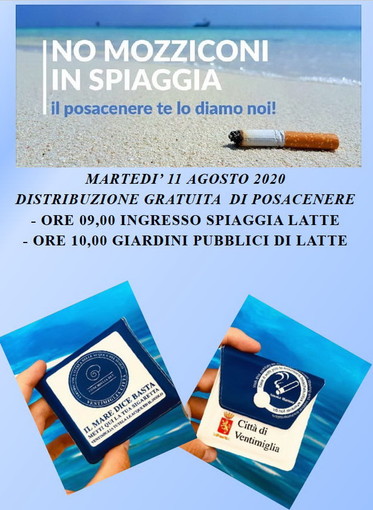 Ventimiglia: il Comune promuove la campagna contro i mozziconi, domani distribuzione di portaceneri