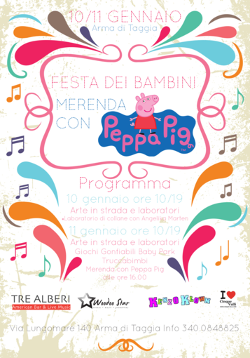 Arma di Taggia: il 10 e l'11 gennaio festa dei bambini al "Tre Alberi" con Woodoo Star Eventi e "Kenzo Klown"