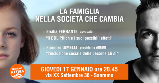 Giovedì l'incontro pubblico “La famiglia nella società che cambia” organizzato da Sanremo Attiva Giovedì l'incontro pubblico “La famiglia nella società che cambia” organizzato da Sanremo Attiva