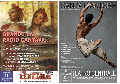 Sanremo: concerto e balletto, due venerdì all'insegna della cultura e dello spettacolo al Teatro Centrale