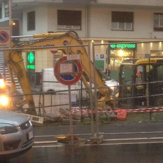 I mezzi al lavoro questa mattina