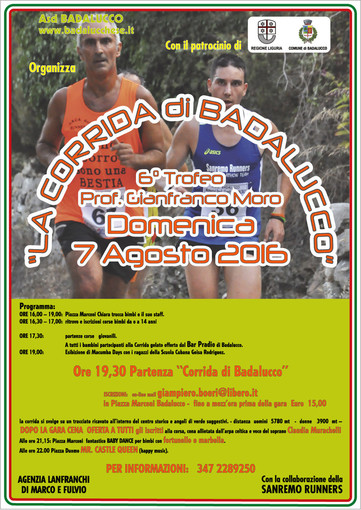 Badalucco: oggi si rinnova la tradizione della 'Corrida', una giornata di festa con tante iniziative per grandi e piccini