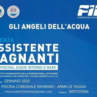 A Sanremo e Arma di Taggia gennaio il via al corso per Assistenti Bagnanti organizzato dalla sezione 'Salvamento' della Fin