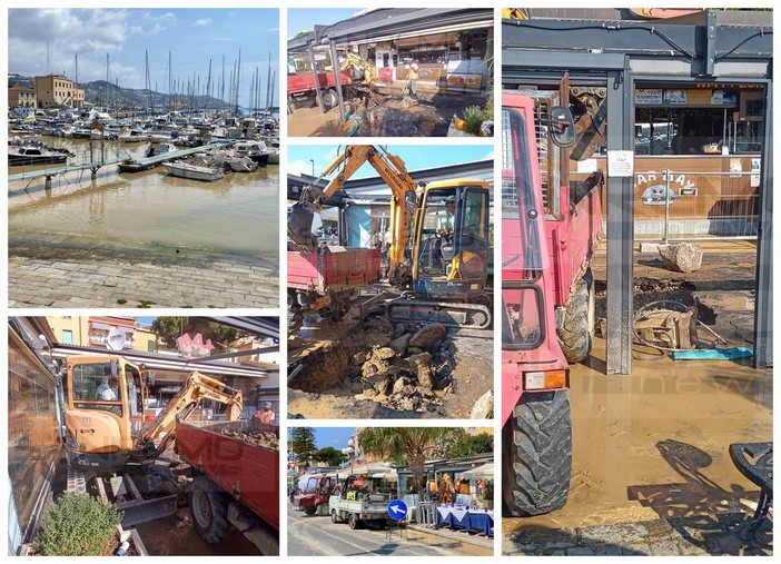 Sanremo: acqua finisce in mare, iniziata la riparazione di una condotta primaria sul porto vecchio (Foto)