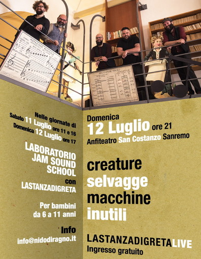 Sanremo: domani e domenica laboratori musicali per bambini dai 6 agli 11 anni presso Giardini Regina Elena Sanremo: domani e domenica laboratori musicali per bambini dai 6 agli 11 anni presso Giardini Regina Elena