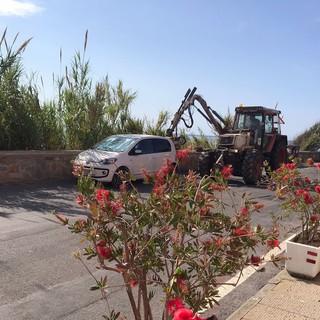 Il lavori sul lungomare di Bussana