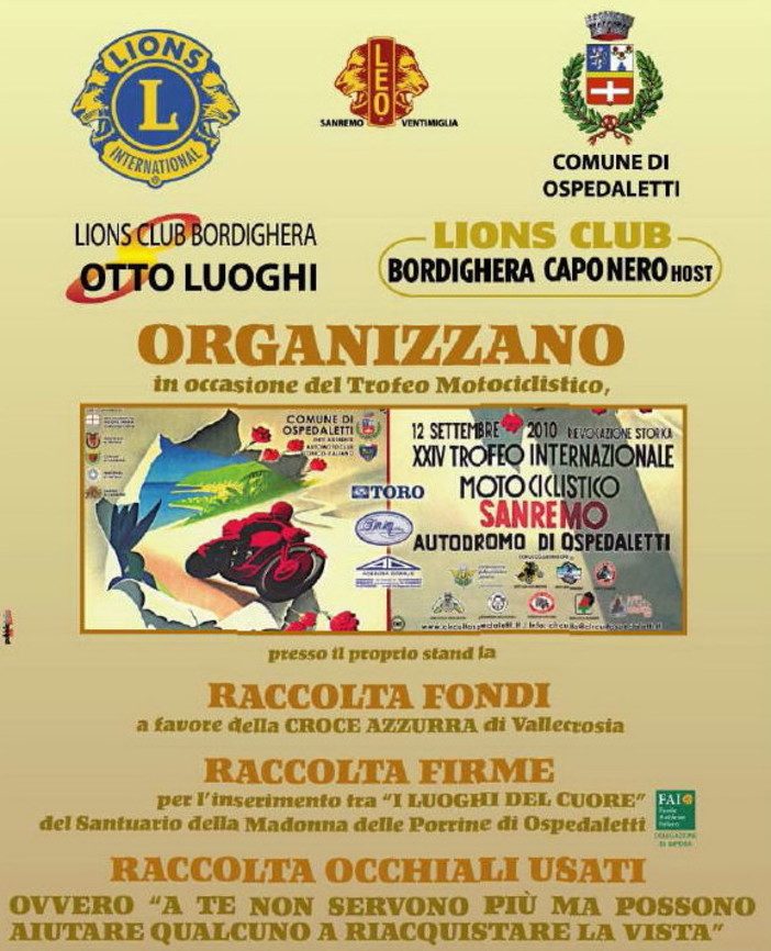 Ospedaletti: i Lions alla rievocazione del 'Circuito' insieme alla Croce Azzurra Ospedaletti: i Lions alla rievocazione del 'Circuito' insieme alla Croce Azzurra