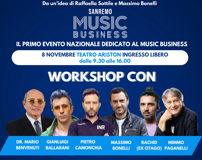 'Sanremo Music Business', il primo evento di formazione in Italia dedicato al music business 'Sanremo Music Business', il primo evento di formazione in Italia dedicato al music business