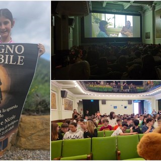 Bordighera, emozione e coscienza al cinema Olimpia: l'intelligenza artificiale incontra scuole e adulti con LumiBear (Foto)