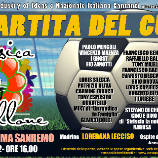 A Sanremo torna 'La Musica nel Pallone' con la formazione dei Dj di Radio Italia e quella dei Vip All Star A Sanremo torna 'La Musica nel Pallone' con la formazione dei Dj di Radio Italia e quella dei Vip All Star