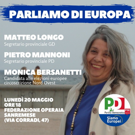 Sanremo: oggi alla Federazione Operaia un incontro del Partito Democratico su 'Parliamo di Europa'
