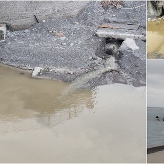 Bordighera, liquami alla foce del torrente Borghetto: sversamento in mare (Foto e video)
