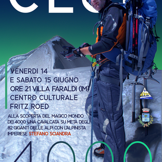 Villa Faraldi ospita due serate dedicate all'alta quota con l’alpinista imperiese-crissolese Stefano Sciandra