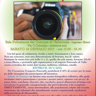 Vallecrosia: "Uno scatto d'amore per Norcia", il 14 gennaio l'esposizione fotografica a scopo benefico per i terremotati Vallecrosia: "Uno scatto d'amore per Norcia", il 14 gennaio l'esposizione fotografica a scopo benefico per i terremotati