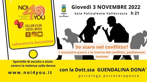 Vallecrosia: giovedì prossimo proseguono i laboratori dei autostima dell'associazione 'Noi4You'