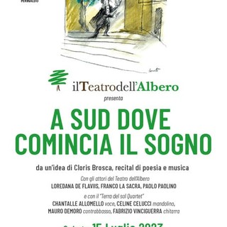 Con un recital di poesia e musica ‘A sud dove comincia il sogno’, il Teatro dell’Albero debutta a Perinaldo